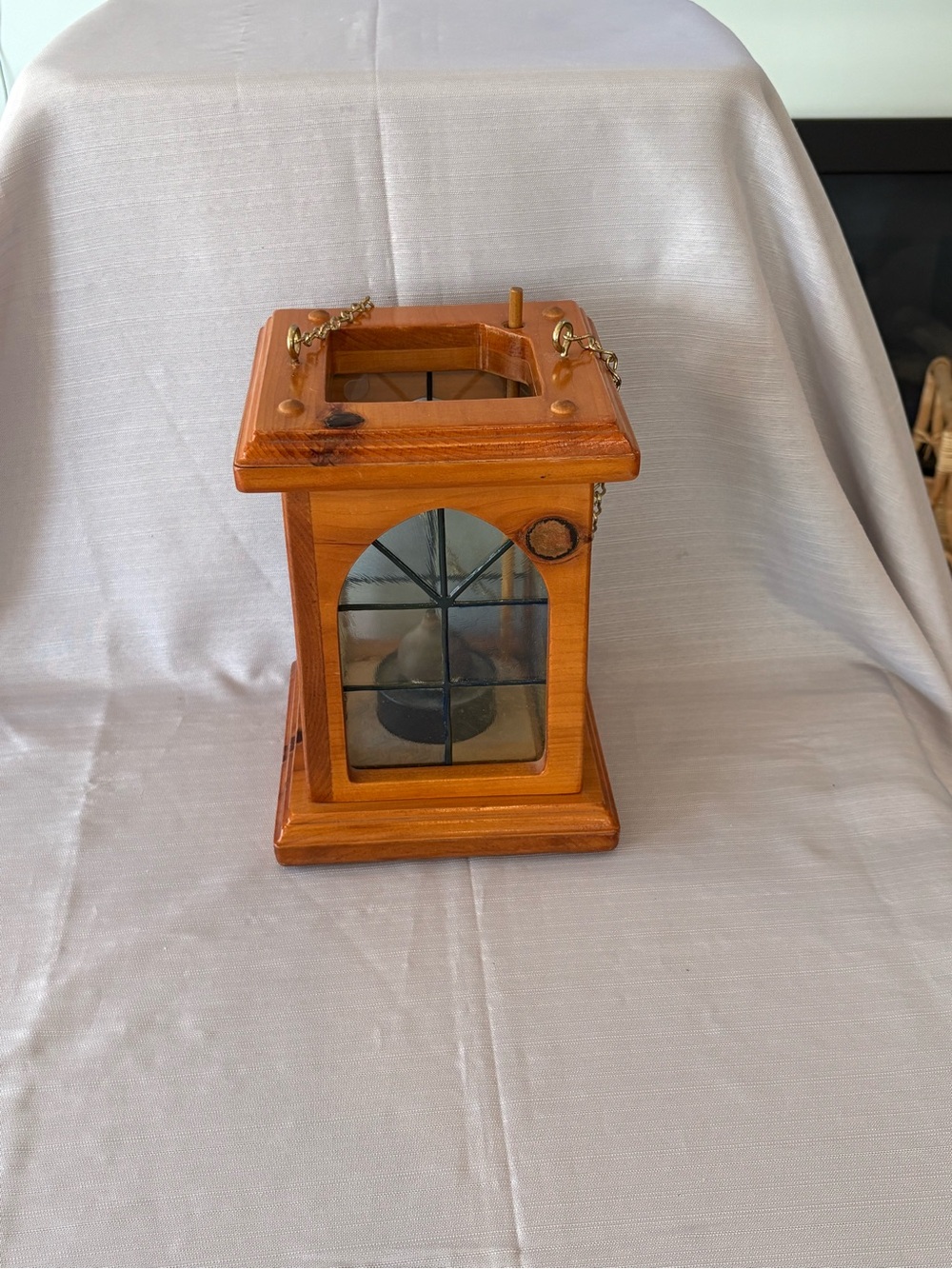Wooden Lantern Candle Holder - Natural Brown Vintage